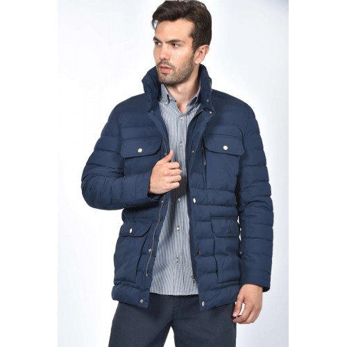 Jacket quilted external pockets