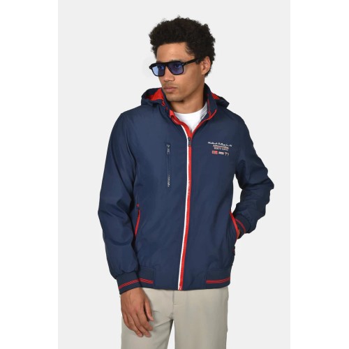 Jacket with Hood & Contrast Detail