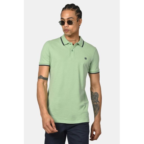 Polo 100% Cotton with Striped Trims
