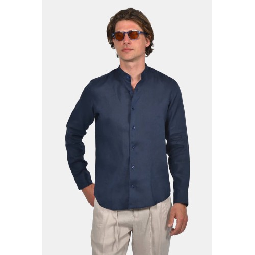 Shirt Linen with Mao neck