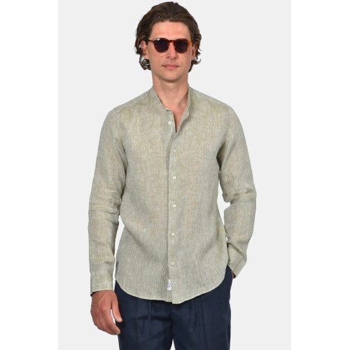 Shirt Linen with Mao neck