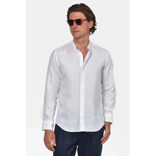 Shirt Linen with Mao neck